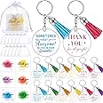 Otuuz 12 Set Thank You Gifts Bulk Employee Appreciation Gifts Acrylic Inspirational Keychains with Tassels Organza Bags Cards Leaving Gifts for Women Teachers Colleagues Volunteer Staff(Appreciation)