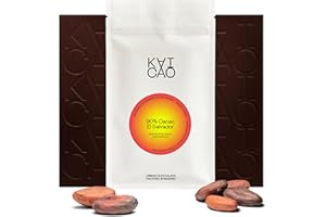 Kaicao Chocolate Negro 90% Cacao - Origen Hacienda La Carrera, El Salvador - Ligeramente Endulzados con Dátiles Medjool – Chocolate sin Azúcar Refinada - sin Lactosa, sin Gluten, Vegano - 2 x 70 gr