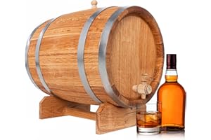 Bonanza Wood Tonneau en Bois 50L - Tonneau en Chêne pour Le Whisky, Le Vin et d'autres Alcools - Distributeur Vin et de Whisky - Il Vieillit L'alcool