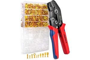 HOMCA Pince a Sertir avec 600pcs Cosse Electrique, [0,25-1,5mm²] Pince à Sertir Cosses pour Connecteur Bêche, 2,8/4,8/6,3 mm Cosse Electrique Moto
