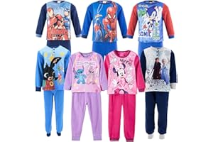 Characters Cartoons - Bambina Bambino - Pigiama in Pile o Caldo Cotone 2 pz Maglia e Pantalone - Bing Frozen Marvel Avengers Spiderman Stitch Minnie Sonic