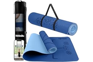 LA MENTE ES MARAVILLOSA - Tappetino da Yoga, Pilates, Fitness o Altri Sport【183x61 cm】con E-Book, Materassino Antiscivolo in TPE con Borsa a Tracolla, Tappeto per Allenamento e Meditazione