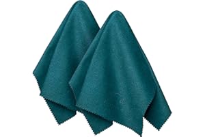 EDISON & KING Paños para limpieza de gafas extragrandes, antideslizantes - para un mejor manejo - paquete de 2 paños de microfibra extrasuaves - 30 × 40 cm - lavable (cerceta)