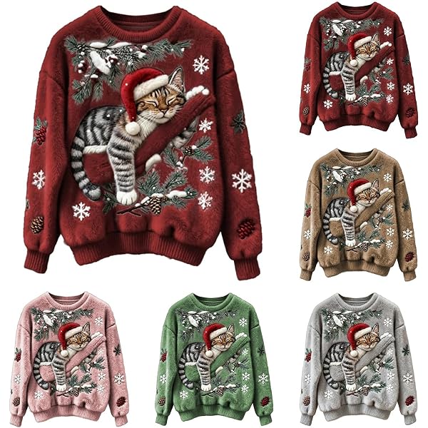 Pull De Noel,Robe De Femme Christmas Mode Famille Rigolo Original Hiver