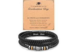 D Dongjiangjin Gift To My Son Grandson Nephew Leather Bracelet Birthday Easter Christmas Gifts for Teenage Teen Boys