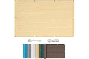 SUNLIMEI Toldo Vela de Sombra Transpirable 1.4 x 8 m Transpirable Toldo Parasol Lona Toldo Vela Protección Rayos UV con Ojales Cuerda para Exteriores, Pergola, Jardín, Color Crema