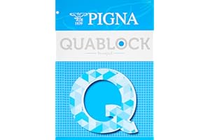 Pigna Blocco Collato QUABLOCK f.to A4, Carta 80 gr., 4 Fori, interno 5M,quadretti 5 mm., Ideali per Scuola e Ufficio, Ricarica per Quaderni ad Anelli, 50 Fogli, 5 pezzi