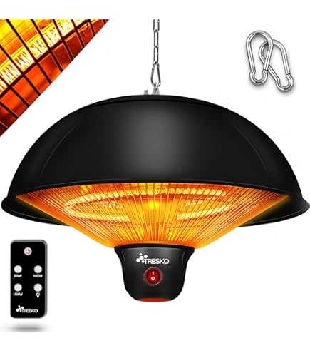 TRESKO Infrarood warmtestraler, 2500 W, met afstandsbediening, elektri