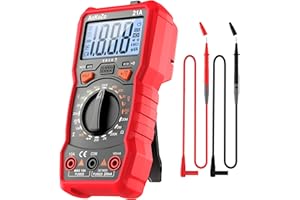 AoKoZo Tester Digitale, Multimetro Digitale Portatile,Tester Elettricista,2000 Conteggi,Misura Tensione DC/AC, Corrente DC, Resistenza,Continuità del Circuito, NCV,TRMS