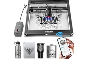 WOXCKER Machine a Graver Laser, JL7 60W Graveur Laser 10W Avec Assistance d'air Puissant Laser et APP Supporté, Entièrement Métallique Précision et Vitesse Accrues pour le Bois Métal Cuir Acrylique Verre
