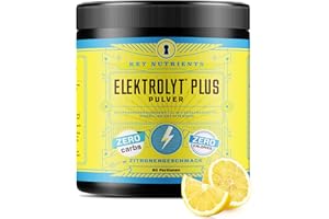 ‎KEY NUTRIENTS Key Nutrients Elektrolyte - Zitronenlimonade - 90 Portionen - Elektrolyt Pulver Ohne Zucker - Keto Elektrolyte Sport : Glutenfreies Ohne Zucker - Zusatz: Magnesium, Kalium - Electrolyte Powder