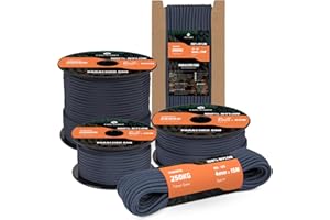 Kamu Synber 550 Paracorde 4mm 30m Type III 7 Brins Corde en Nylon Parachute Corde pour Bracelet, Camping, Survie, Bricolage | Supporte 250kg | Bleu Marine