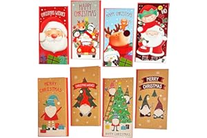 OFFER SHOP 8 Assorted Xmas Money Wallets Christmas Money Envelopes Gift Card Voucher Cute Design Wallets for Festive Gifting