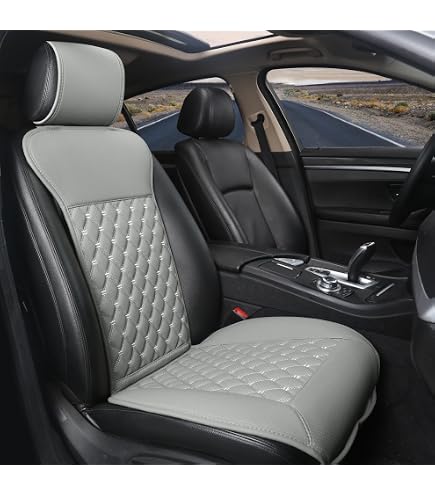 Housses De Siège Voiture Avant En Cuir PU Noir - Lot De 2 Compatible 95% Véhicules
