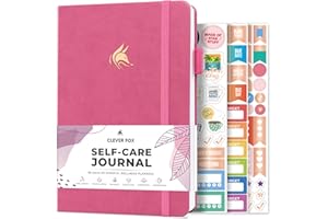 Clever Fox Self-Care Journal – Daily Reflection Notebook – Mental Health & Personal Development Planner, Meditation & Mood Log, A5 (Violet Blossom)