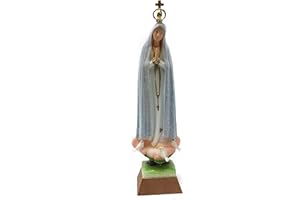 Nazareth Store Estatua de Nuestra Señora de Fátima N SRA de Fátima hecha a mano con cambio de color de 9.1 pulgadas