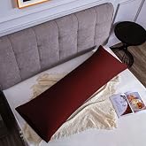 Pillow Cover 100% Microfibre 50 x 135 cm, Extra Soft Hypoallergenic Pillow Covers Breathable Burgundy