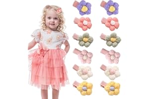 BEYLOS 12PCS Flower Baby Hair Clips Sofe Baby Clips for Baby Girl Wearing Photo Shoot Family Photography Baby Shower Birthday Party Daily Matching