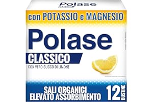 Polase Classico, Magnesio e Potassio, Integratore Alimentare, contro Stanchezza e Fatica Fisica, Caldo, Sali Minerali Organici, Senza Glutine, Gusto Limone, 12 Bustine