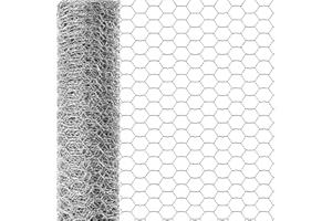 Chicken Netting Wire, PHUNAT Chicken Wire 40cm x 16m,Outdoor Anti-Rust Hexagonal Galvanized Chicken Wire Fencing,Lightweight Chicken Wire Mesh for DIY Craft,Home Decoration,Protect Gardening Plants