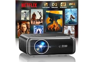 WiMiUS Proiettore [Netflix Ufficiale/Dolby/Autofocus] Smart Proiettore 4K Support, WiFi Bluetooth Videoproiettore Full HD 1080P Nativo Portatile con Auto Keystone/Zoom 50%/HDMI ARC/CEC per Home Cinema