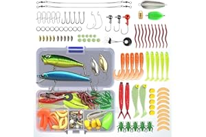 ‎VEYCVLA 100 Pcs Angeln Köder Set mit Köderbox für Hecht,Zander,Forelle,Barsch,Angelzubehör Gemischt Kunstköder,Gummifische,Spinner,Popper,Jigheads für Süß- & Salzwasser Fischen