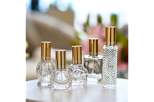 H&D HYALINE&DORA H&D HYALINE & DORA Jahrgang Parfümflaschen aus Glas, leer nachfüllbar Sprühflasche feiner Sprühnebel, 5er-Set