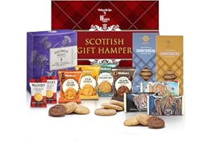 HATTIE'S GIFTS Hattie’s Gifts Scottish Shortbread Hamper – Luxury Biscuits Gift Set Assortment from Walkers, Reids, Deans, Shortbread House of Edinburgh – Sweet Snack Hamper, Ideal Christmas Food Gifts