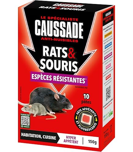Lot 4 Tapettes à Souris LUCIFER - Bois Hêtre, 2 Trous, Traditionnelles