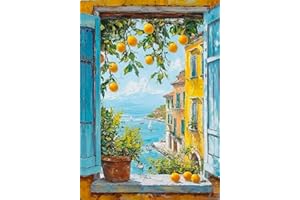 Yunruily Paint by Number Adult Lemon Tree-Adult Paint by Numbers,Paint by Numbers for Adults Canvas for Gifts Home Wall Decor 12x16inch