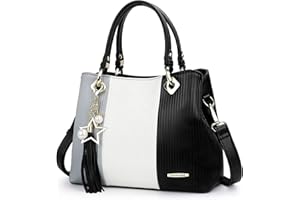 Pomelo Best Sac à Main Femme Sac Bandoulière Femme Cabas Sac D'épaule Sac Fourre-Tout Sac de cours PU Cuir Frange avec Bandoulière Ajustable