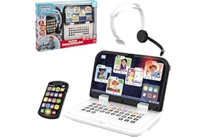 Infini Fun My First Home Office Set - Imaginative Play Imitation Game for Kids, Ultra-Realistic Work Set Up Toy, Pretend Kids Play Set - Laptop, Phone & Headphones - Be Like Mum & Dad, Age 18 Months +