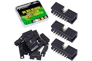 Pzsmocn 20 Pièces IDC 2 * 7 Double Rangée 2,54 mm Pas JTAG ISP 14 Broches Droite Insert Connecteur De Boîte Adaptateur Câble Mâle Socket Terminal, pour Projets d'Appareils Électroniques PCB.