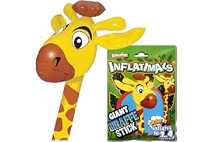 Inflatimals Nadmuchiwane zwierzęta - Żyrafa Deluxebase. Gigantyczna nadmuchiwana zabawka z wzorem zwierząt Safari. Doskonały prezent dla dzieci lub jako element dekoracyjny na imprezy dla dzieci
