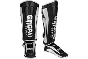 GINGPAI BOXING Espinilleras de pie, MMA Muay Thai Espinilleras para hombres mujeres adultos niños, deportes ShinGuards Instep Guard Sparring Protección de la pierna Shin Kick Pads para Kickboxing