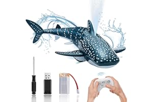 Aytop RC Shark Boat Toy, 2.4 GHz Electric Shark Swimming Pool Toy, Waterproof, 4 Channels, Gifts for Kids Aged 6+