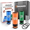Gakago Socket Spanner Set - 17mm 19mm 21mm Wheel Bolt Socket Set with Plastic Rim Protection - 1/2 inch Socket Spanner bit for Torque and Impact Wrenches with Safety pin and Ring