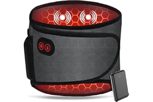 Arlierss Manta Electrica Lumbar, Almohadilla Eléctrica con 3 Niveles de Temperatura & 3 Modos de Masaje, Esterilla Eérmica Electrica con Batería de 5000mAh para Lumbar, Abdomen, Cuello y Espalda