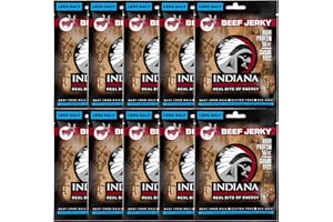 ‎INDIANA JERKY Indiana Beef Jerky Less Salt, High Protein, ohne Zuckerzusatz, Gluten-frei(10 x 25g)
