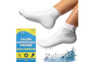 AQUASAFE GUARDSOCKS Aquasafe Calze Piscina Impermeabili per Bambini – Calzini Piscina Anti Verruche in Lattice 100% – Calze Nuoto Antiscivolo per Bambini – Scarpe Piscina Bambino Igieniche e Protettive