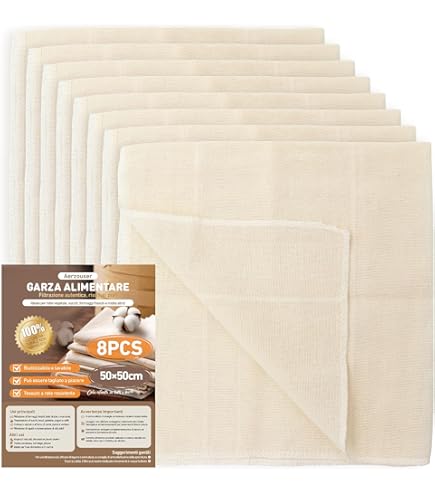 Étamine Alimentaire Coton - 10 Pièces 50x50 Cm - Non Blanchie - Réutilisable Pour Fromage, Jus, Lait