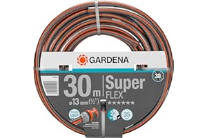 Gardena Premium Superflex Hose, 13 mm (1/2 inch), 30 m: Garden Hose with Power Grip Profile, 35 bar Burst Pressure, Highly Flexible, Keeps its Shape, Frost/UV Resistant (18096-20)