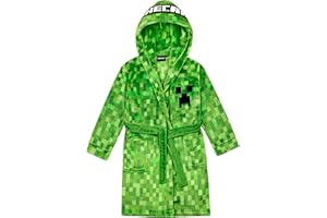 Minecraft Szlafrok dziecięcy chłopięcy polarowy szlafrok poranny z kapturem Creeper Design
