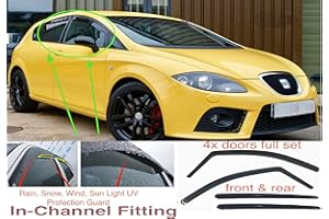 AC WOW 4 deflectores de Viento compatibles con Seat Leon Mk2 Cupra de 5 Puertas 2005 2006 2007 2008 2009 2010 2011 2012