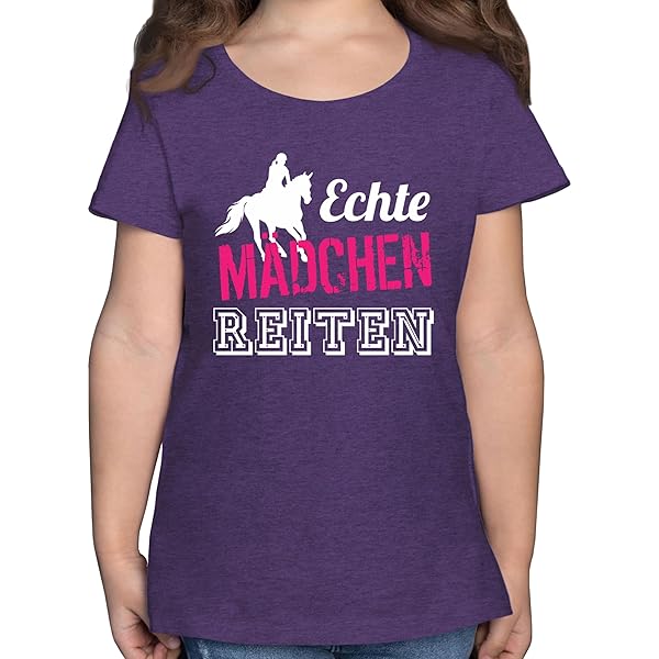 Shirtracer T-Shirt Mädchen „Die Mit Dem Hund Geht“ – Hundemama Sprüche, 100% Baumwolle, Rundhals, Grau Meliert