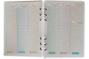 tipome Feuilles de recharge A5 14,5 x 20,5 cm - Planificateur de Semaine - 52 semaines sans dates - Français