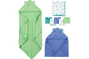 Simple Joys by Carter's Unisex Baby 8-teiliges Handtuch- und Waschlappen-Set, Multi-Packs