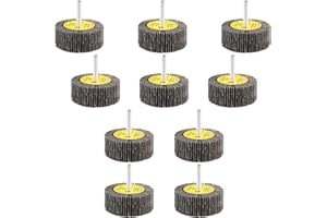 BRESUCNY 10 Pezzi Ruota Lamellare Abrasiva(Diametro 60mm),80 Carta Flap Wheel, Dischi Lamellari per Trapano, Smerigliatrice, Utensile Rotante