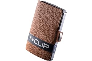 I-CLIP Original Mini Wallet med pengaklipp - Slim Wallet - Läderplånbok - Premium Wallet - Kortfodral - Pure Nöt