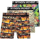 Anthony Jackson Likralı 5'li-3'l&uuml; Kutu Desenli Premium Erkek Boxer Palm Horizon